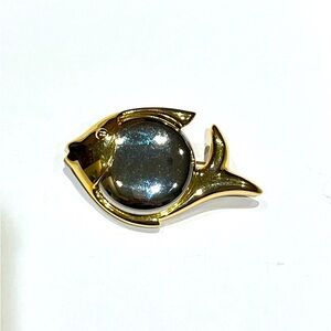 Vintage Liz Claiborne LCI Gold & Silver toned Angel Fish Brooch